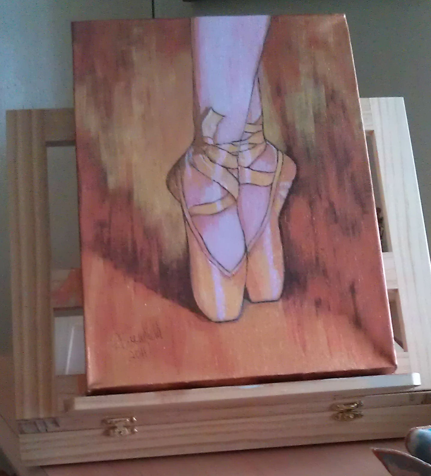 1436x1583 Patties Art Ballet Shoes Completed - Ballerina Shoes Painting