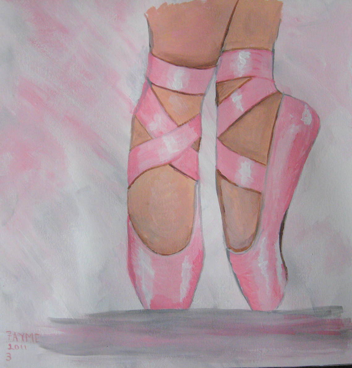 1139x1192 Red Quill Chronicles Ballet Toe Shoe Painting - Ballerina Shoes Painting