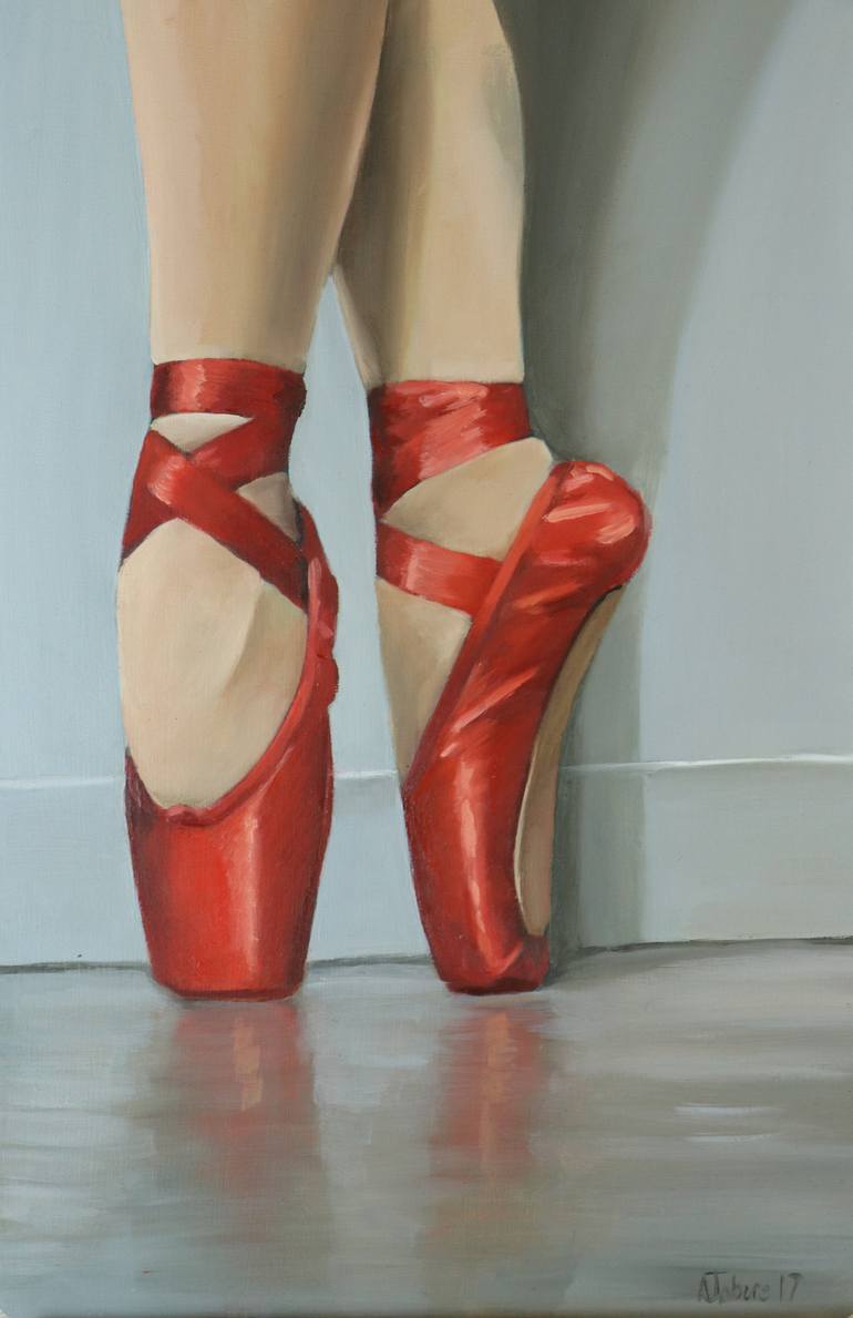 770x1189 Saatchi Art Red Ballet Shoes, Ballet Painting, Ballerina, Dance - Ballerina Shoes Painting