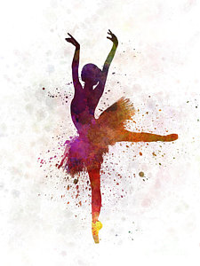 Ballerina Silhouette Painting at PaintingValley.com | Explore ...