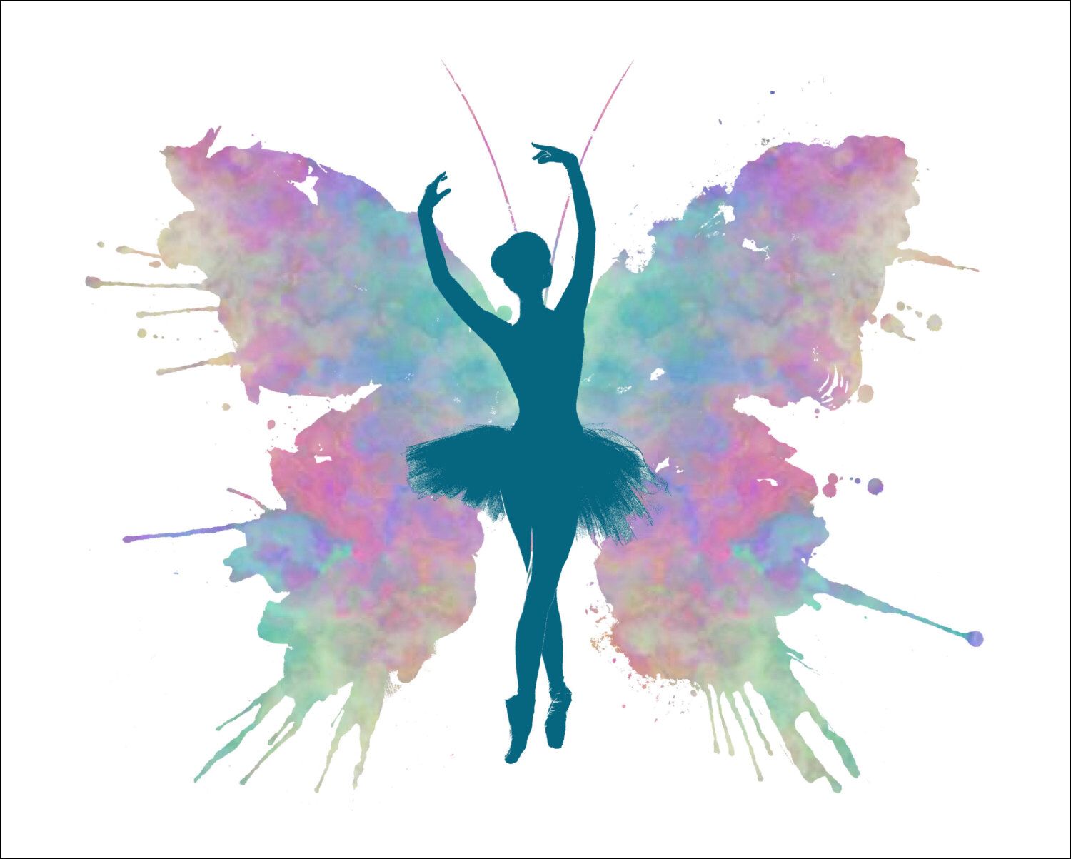 1500x1203 Image From Fullxfull - Ballerina Silhouette Painting