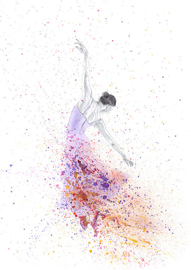 636x900 Ballerina Watercolour Print Original Art For Sale - Ballerina Watercolor Painting