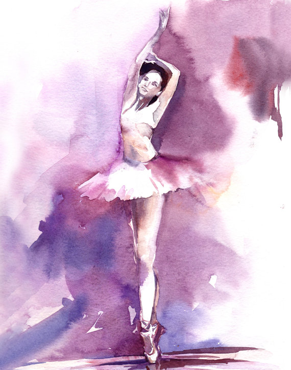 570x726 Ballet Fine Art Prints Set 3 Ballerina Prints Set Of Art - Ballerina Watercolor Painting