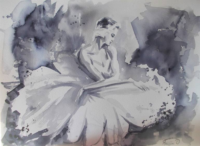 Ballerina Watercolor Painting at PaintingValley.com | Explore ...