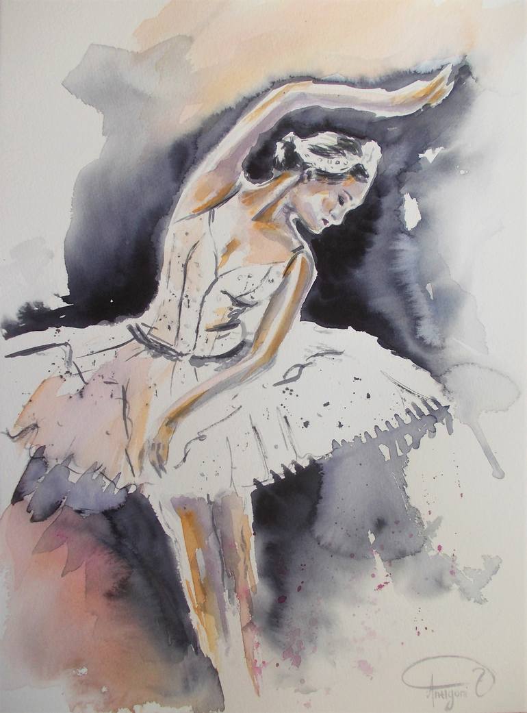 770x1041 Saatchi Art Ballerina Watercolor Series Painting By Antigoni Tziora - Ballerina Watercolor Painting