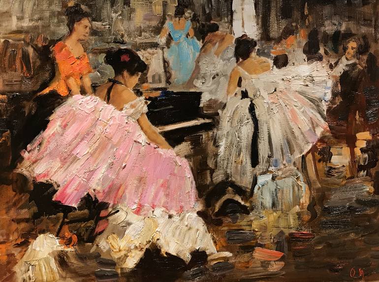 770x572 Saatchi Art Ballet Class Painting By Olga Mukhina - Ballet Class Painting