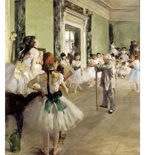 600x640 The Ballet Class Karya Edgar Degas (1871 1874) Jiekley - Ballet Class Painting