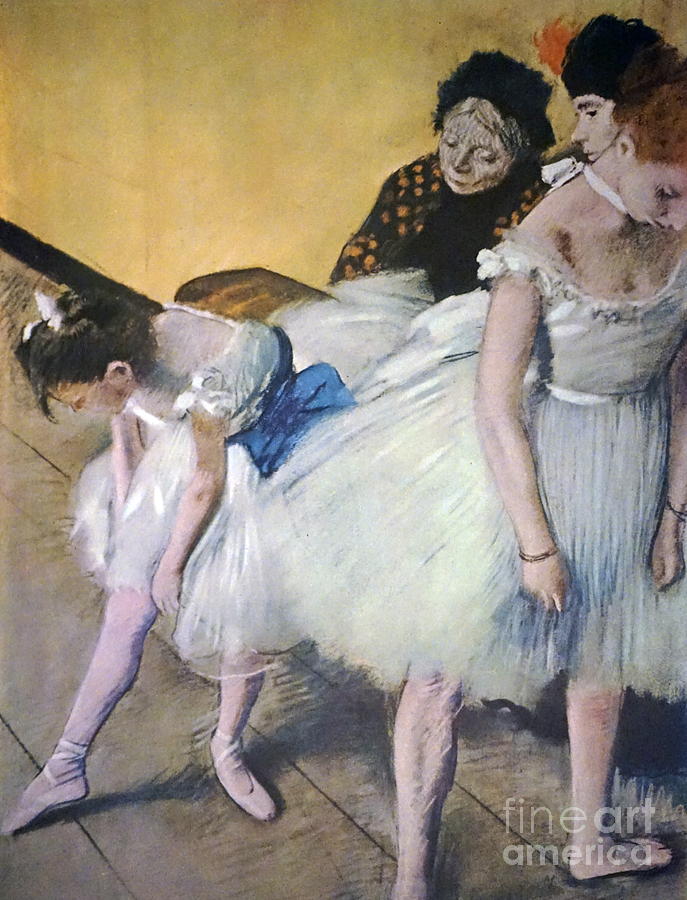 687x900 The Dancing Class Painting By Edgar Degas - Ballet Class Painting
