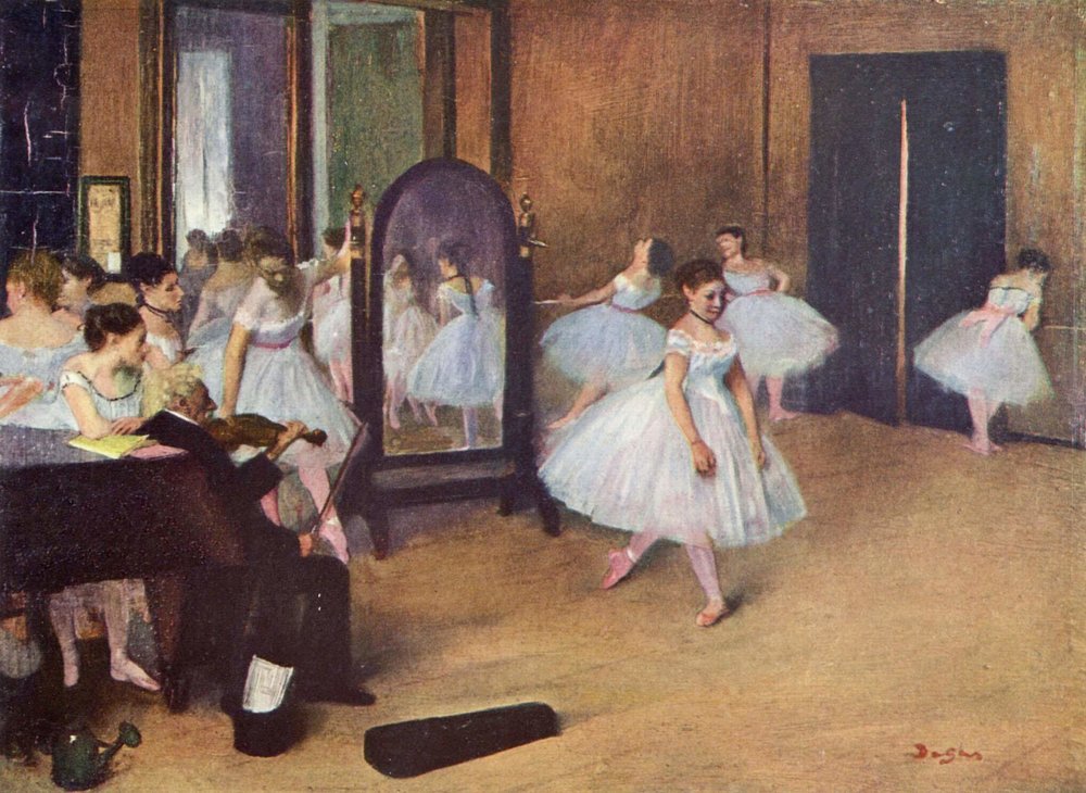 1000x730 The Dancing Class By Edgar Degas - Ballet Class Painting