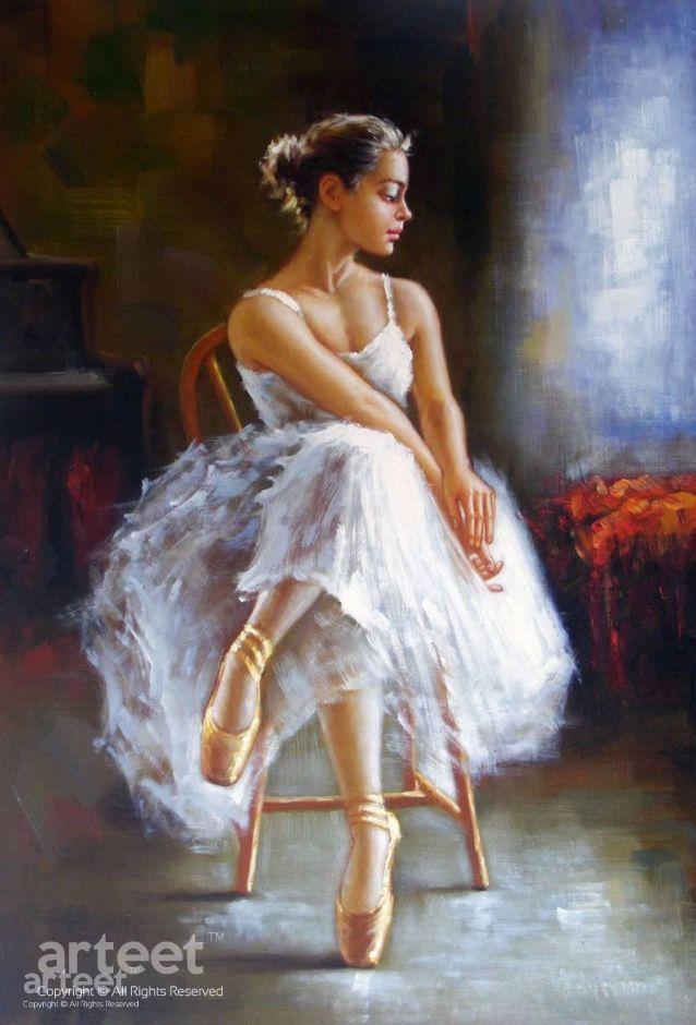 Ballet Dancer Oil Painting at PaintingValley.com | Explore collection ...