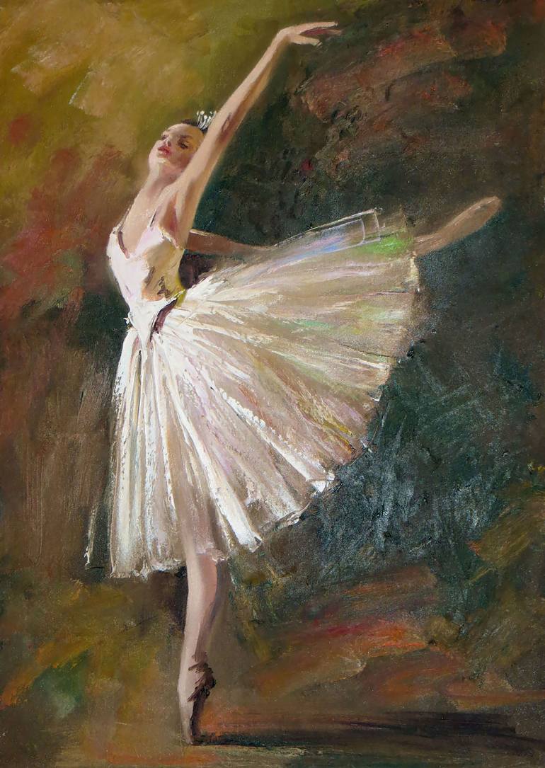 770x1085 Saatchi Art Ballet Dancer Painting By Elena Lukina - Ballet Dancer Painting