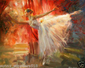 300x240 Handmade Women Oil Painting On Canvas Art Decor Ballet Girl(No - Ballet Girl Painting