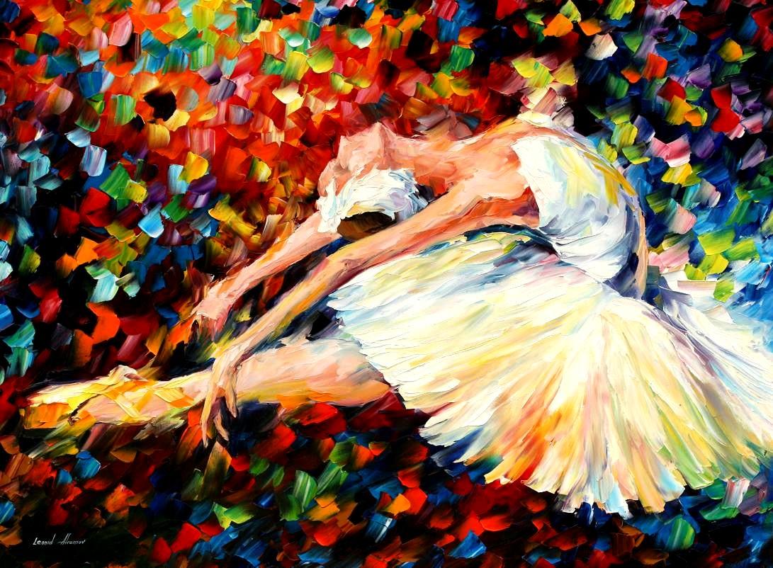 1091x802 Leonid Afremov, Oil On Canvas, Palette Knife, Buy Original - Ballet Girl Painting