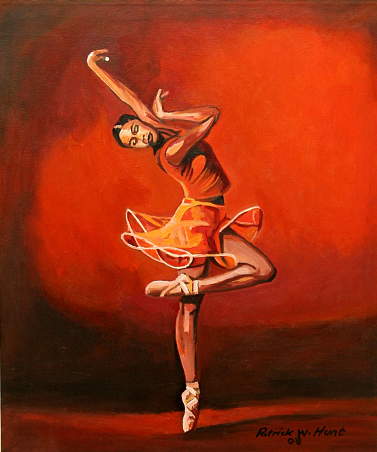 533x640 Patrick Hunt Artwork Ballet Lady Original Painting Acrylic - Ballet Girl Painting
