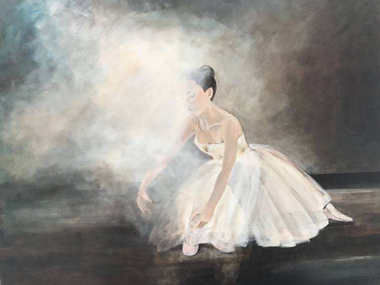 770x578 Saatchi Art Ballerina Girl Painting By Linda Dammann - Ballet Girl Painting