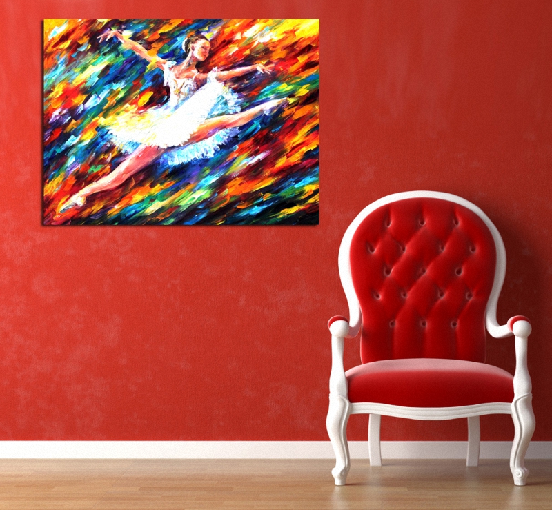 800x739 Abstract Oil Painting Ballerina Canvas Painting Palette Knife - Ballet Girl Painting
