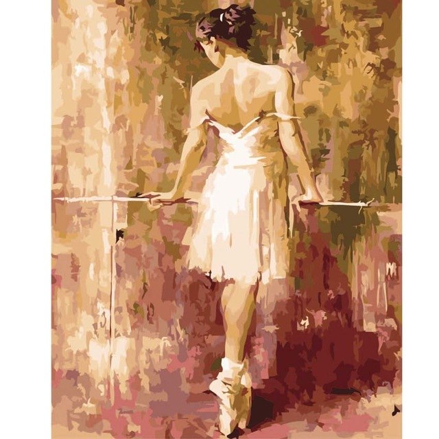 640x640 Girl Dance Ballet Oil Painting By Number Drawing Diy Paintings By - Ballet Oil Painting