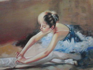 300x225 Ballerina Oil Painting 28x16 Not Poster Or Print. Abstract Art - Ballet Oil Painting