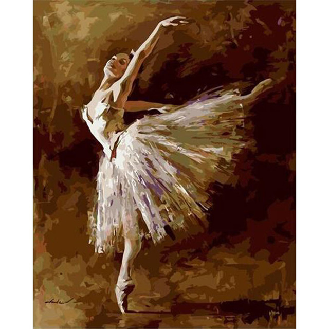 640x640 Homedecorationdada Diy Handpainted Oil Painting Ballet Digital - Ballet Painting