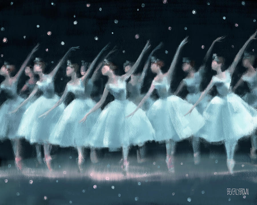 900x720 Nutcracker Ballet Waltz Of The Snowflakes Painting By Beverly Brown - Ballet Painting