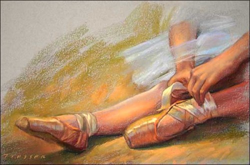 500x330 Ellen Ballet Shoes Study - Ballet Shoes Painting