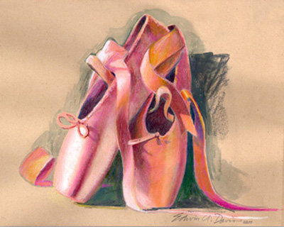 400x320 For My Love Of Shoes Ballet Shoes Paintings - Ballet Shoes Painting