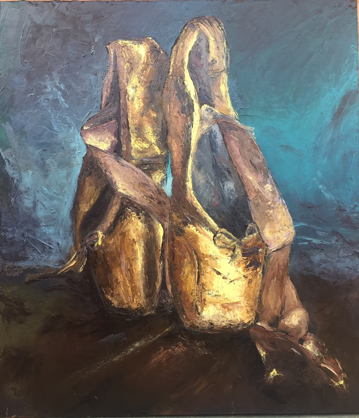 1174x1366 Isn'T She Lovely Isn'T She Wonderful Painting Of Gold Ballet Shoes - Ballet Shoes Painting