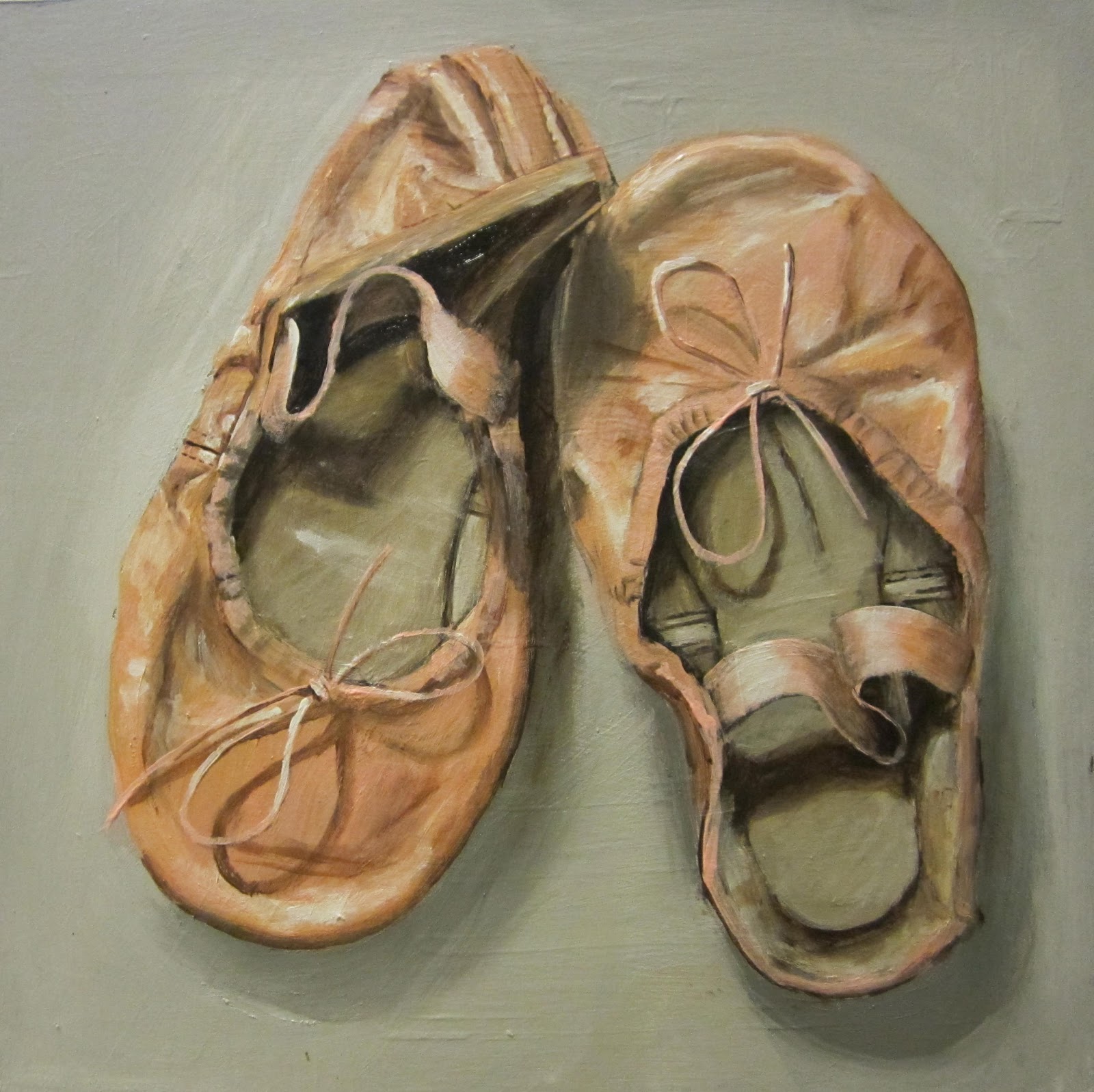1600x1597 One Painting A Day Ballet Slippers - Ballet Shoes Painting