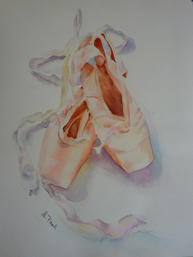 675x900 Ballet Shoes Painting By Lesley Paul - Ballet Shoes Painting