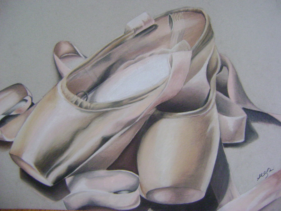 900x675 Pointe Shoes By Shirley271 - Ballet Slipper Painting