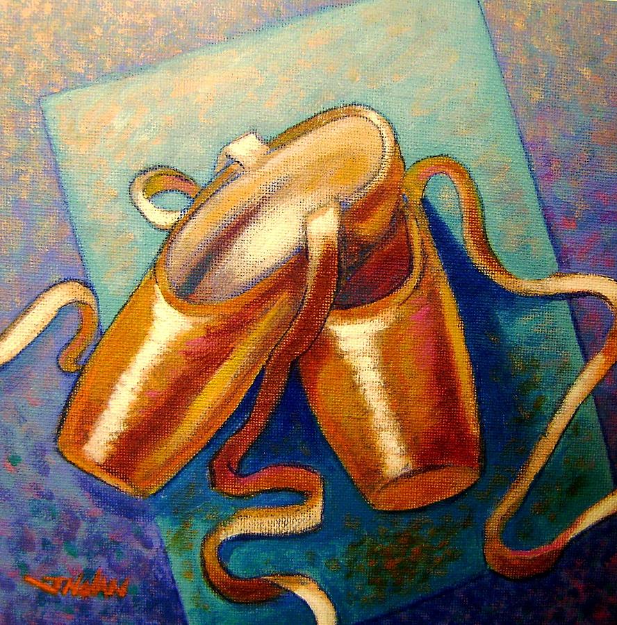 888x900 Ballet Shoes Painting By John Nolan - Ballet Slipper Painting