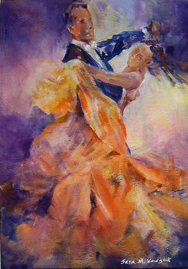 385x550 Ballroom Dancers - Ballroom Dance Painting