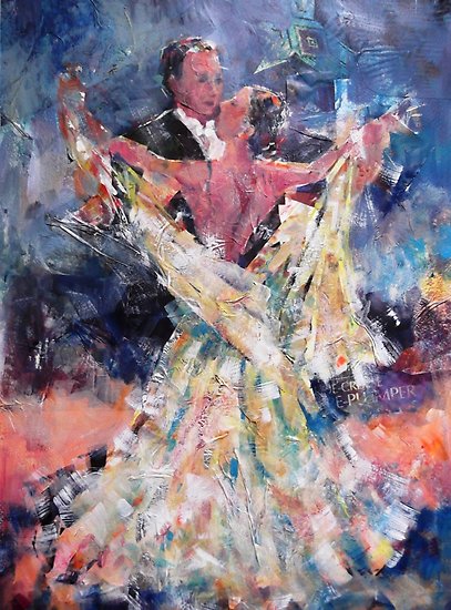 407x550 Ballroom Dancing Art Gallery - Ballroom Dance Painting