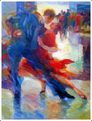 318x420 Ballroom Dance Painting Tango Buenos Aires By Gloria Coker Dance - Ballroom Dance Painting
