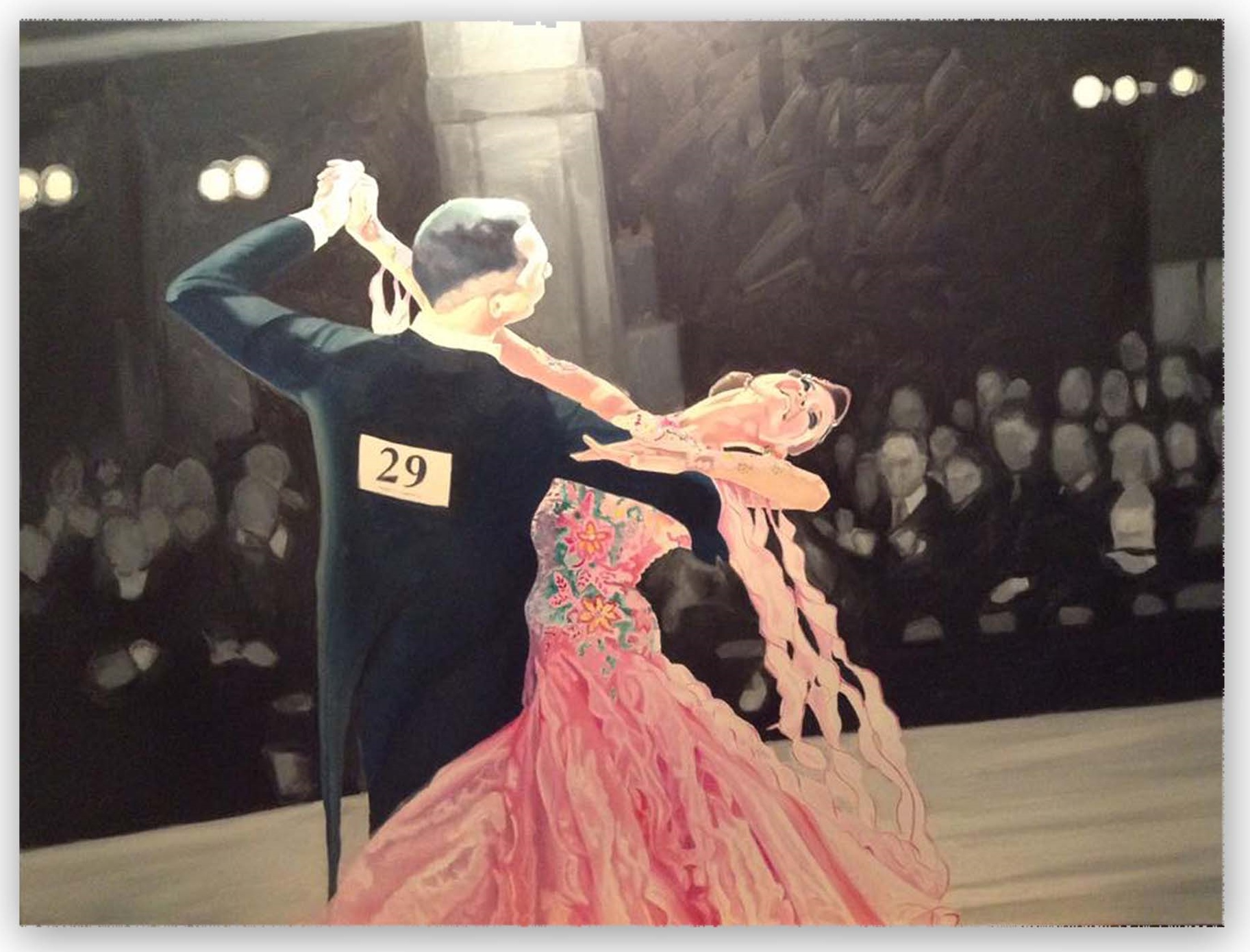 1825x1390 Ballroom Dancers Original Art - Ballroom Dance Painting