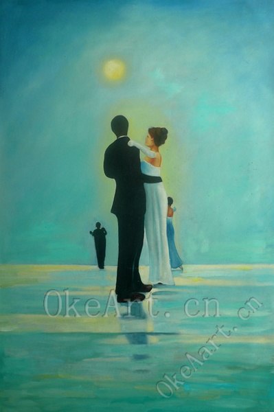 399x600 Hand Painted Modern Oil Painting On Canvas Ballroom Dancing - Ballroom Dance Painting