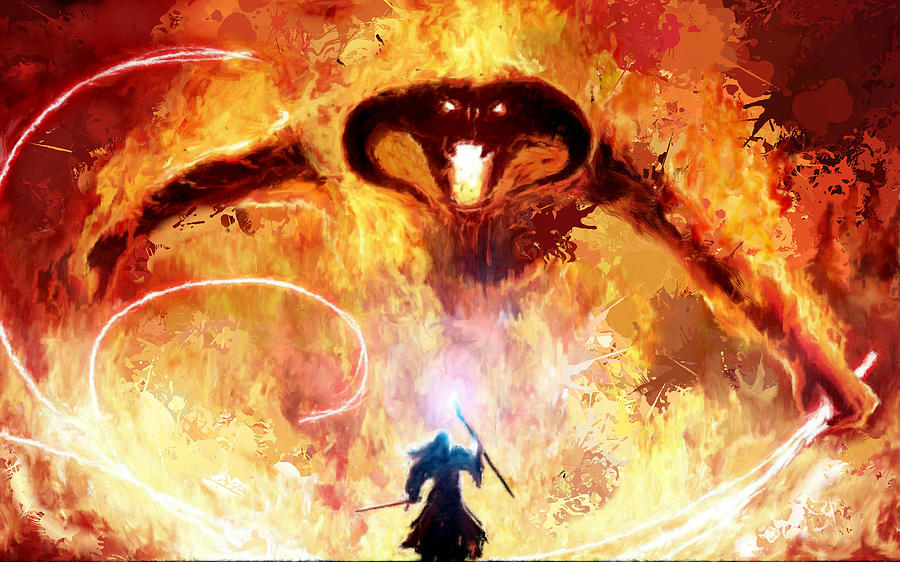 900x562 Lord Of The Rings Balrog Painting By Frank Paul - Balrog Painting