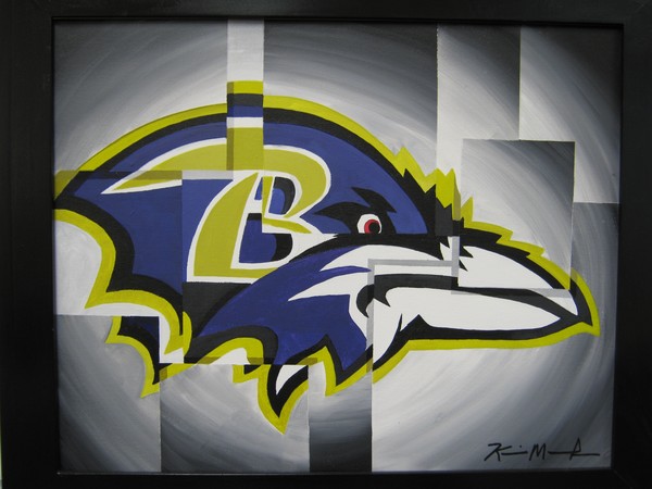 600x450 Baltimore Ravens Painting By Kevin Monaghan - Baltimore Ravens Painting