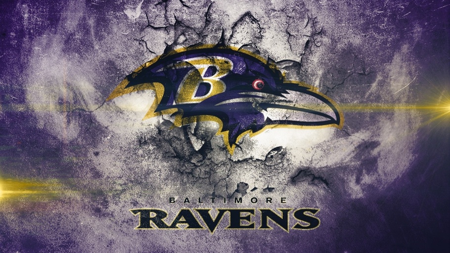 910x512 Sports, American Football Art, Nfl, Baltimore Ravens Nfl Football - Baltimore Ravens Painting