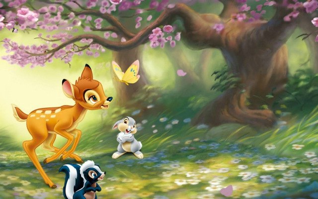 640x400 Home Decoration Wall Picture, Art Hd Print Cartoons Oil Painting - Bambi Painting