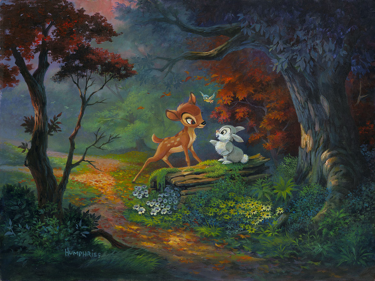 1200x900 Michael Humphries A Friendship Blossoms Bambi Magic - Bambi Painting