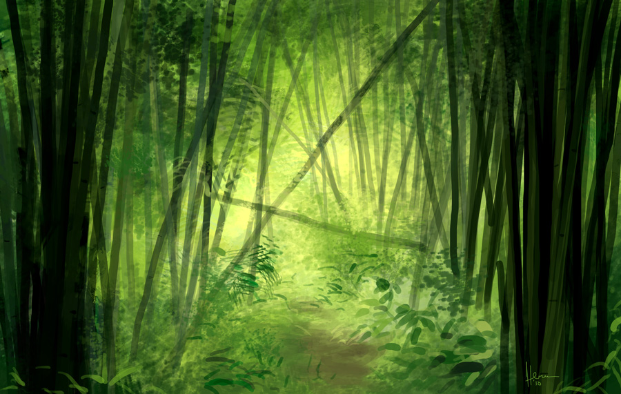 900x571 Bamboo Forest Speed Paint By Eru17 - Bamboo Forest Painting