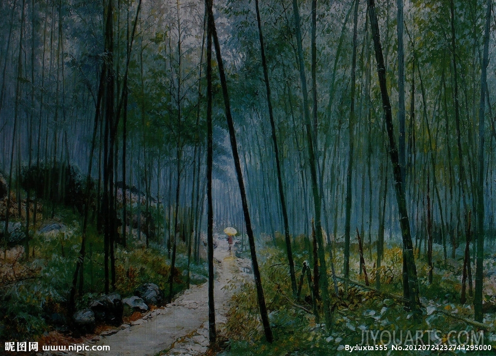 Bamboo Forest Painting at PaintingValley.com | Explore collection of ...