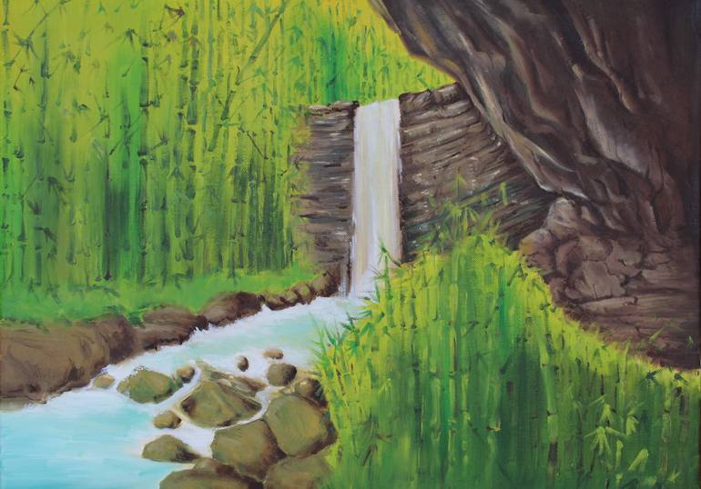 770x538 Saatchi Art Bamboo Forest Painting By Ang C - Bamboo Forest Painting