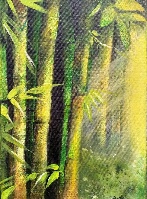 487x659 Shop Bamboo, Tree, Plant, Floral, Flowers Paintings Online - Bamboo Painting