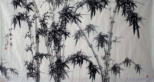 650x348 Bamboo By He Hanyun. Sh Shih Said, - Bamboo Painting Black And White