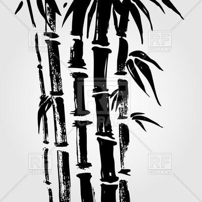 400x400 Bamboo Drawm With Ink - Bamboo Painting Black And White