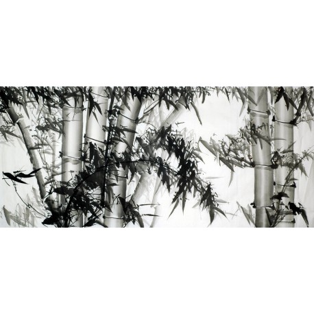 458x458 Chinese Ink Bamboo Painting - Bamboo Painting Black And White