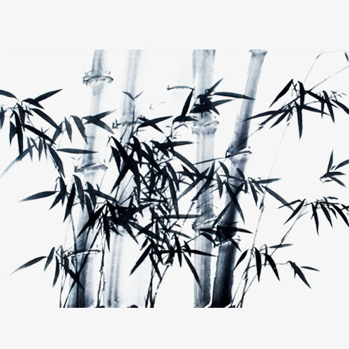 500x500 Chinese Wind Bamboo Forest Ink Painting, Ink, Chinese Style, Black - Bamboo Painting Black And White