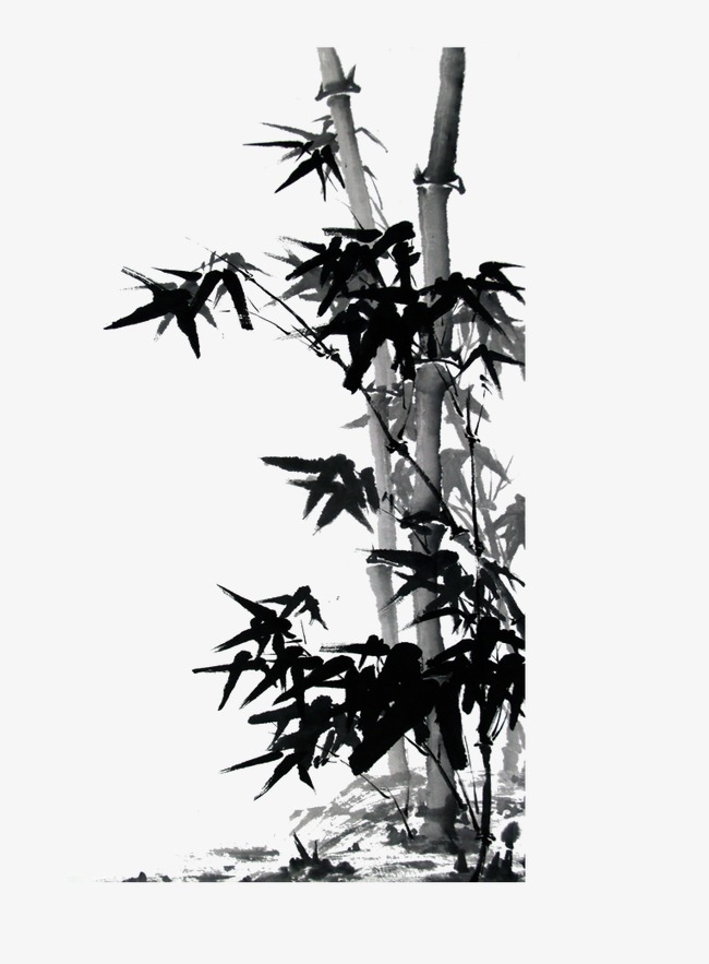 650x883 Ink Painting, Black, Bamboo, Painting Png And Psd File For Free - Bamboo Painting Black And White